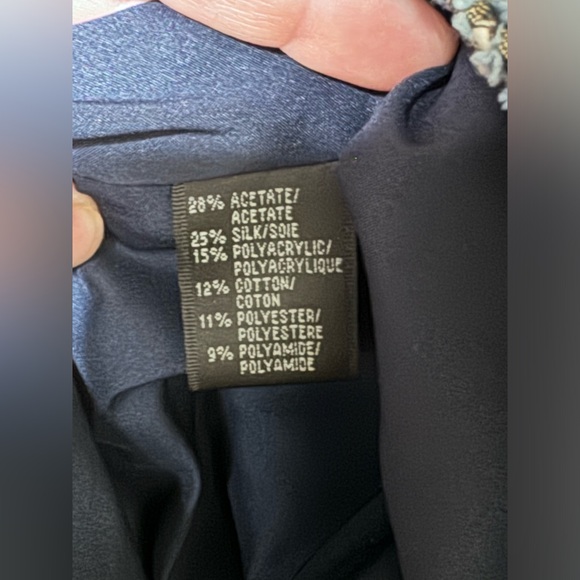 Lafayette 148 Petite New York Navy Blue Multi Tweed 3 Button Sz 8P Blazer Jacket - Picture 11 of 12